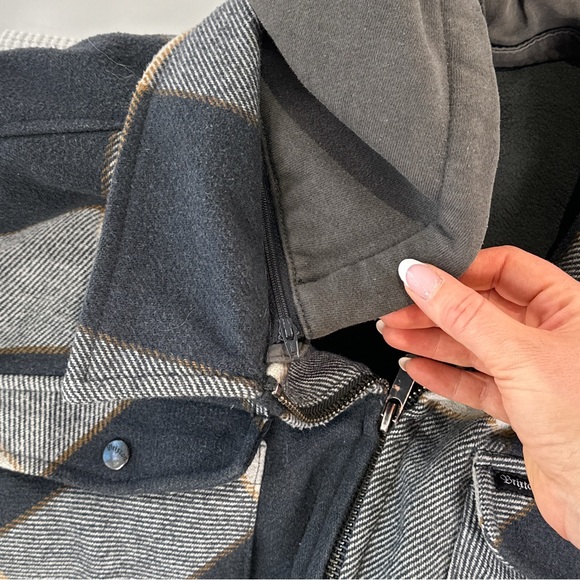 Brixton Men’s Plaid Wool Blend Jacket With Removable Hood XL - Picture 7 of 11